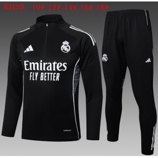 Chándal Real Madrid 2025/26 (Black Half zipper) - NIÑOS